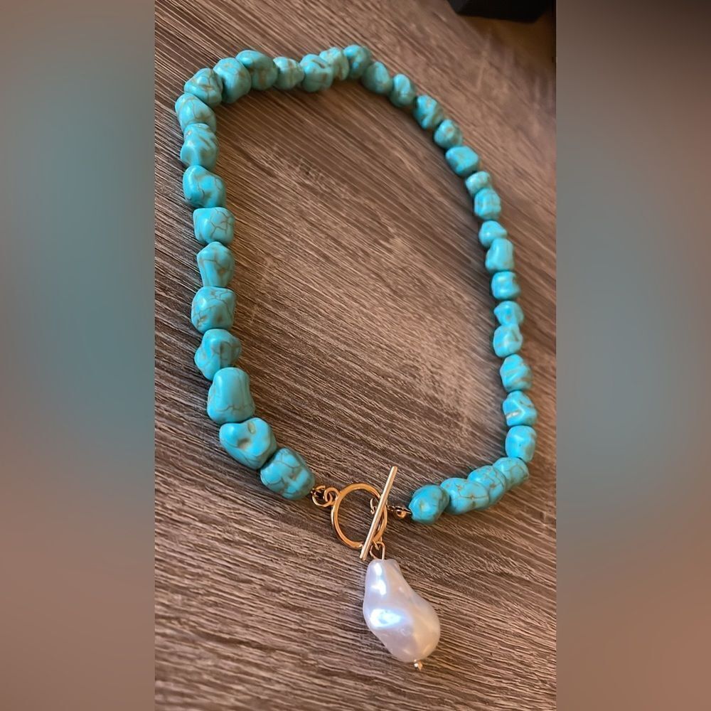 Turquoise stope summer necklace A283 - Picture 3 of 3